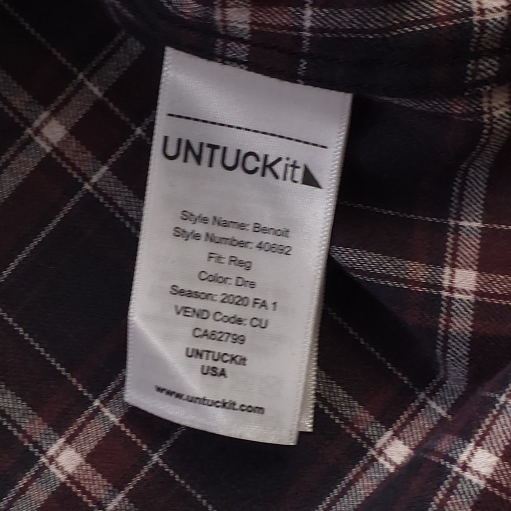 Untuckit Shirt Medium Benoit Polyester Stretch Fl… - image 7